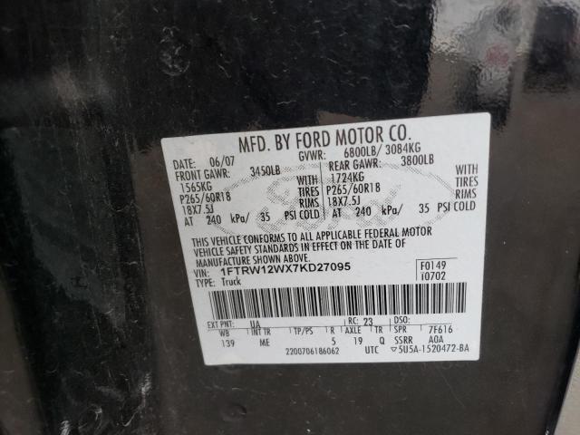 Photo 11 VIN: 1FTRW12WX7KD27095 - FORD F-150 