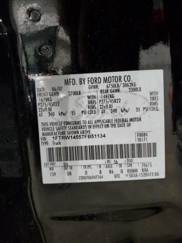 Photo 12 VIN: 1FTRW14557FB51134 - FORD F-150 