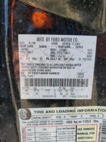 Photo 11 VIN: 1FTRW14869FA40833 - FORD F150 SUPER 