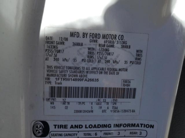 Photo 11 VIN: 1FTRW14899FA26635 - FORD F150 SUPER 