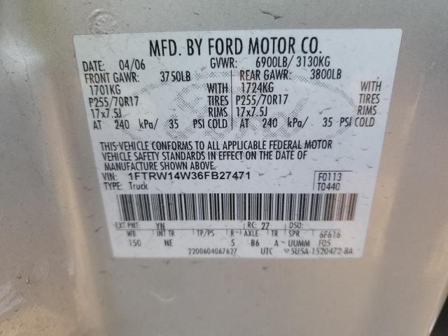 Photo 11 VIN: 1FTRW14W36FB27471 - FORD F150 SUPER 