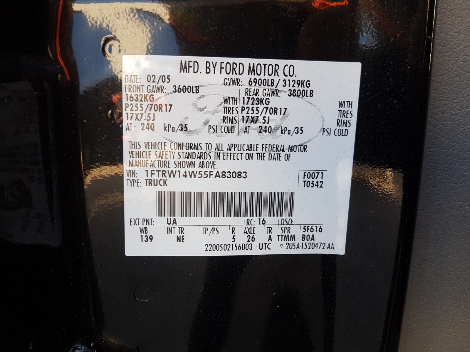 Photo 9 VIN: 1FTRW14W55FA83083 - FORD F150 SUPER 