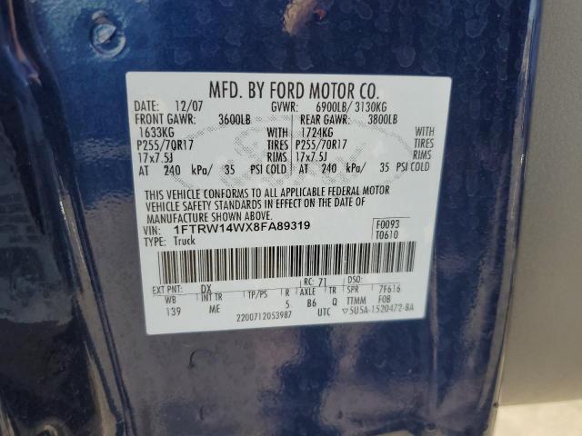 Photo 12 VIN: 1FTRW14WX8FA89319 - FORD F150 SUPER 