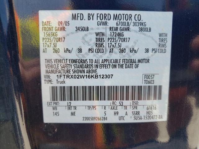 Photo 11 VIN: 1FTRX02W16KB12307 - FORD F150 