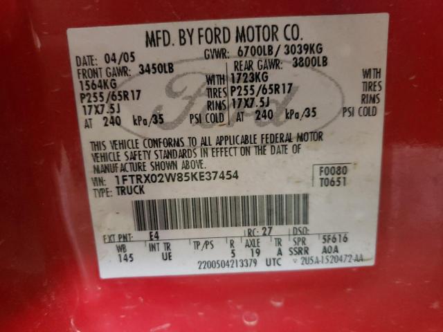 Photo 11 VIN: 1FTRX02W85KE37454 - FORD F150 