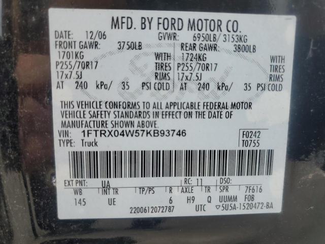 Photo 11 VIN: 1FTRX04W57KB93746 - FORD F150 