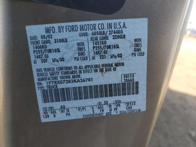 Photo 11 VIN: 1FTRX07283KA36781 - FORD ALL MODELS 