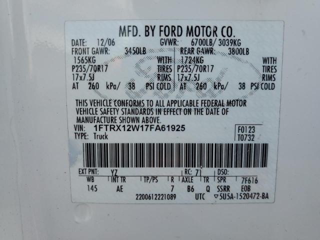 Photo 12 VIN: 1FTRX12W17FA61925 - FORD F150 