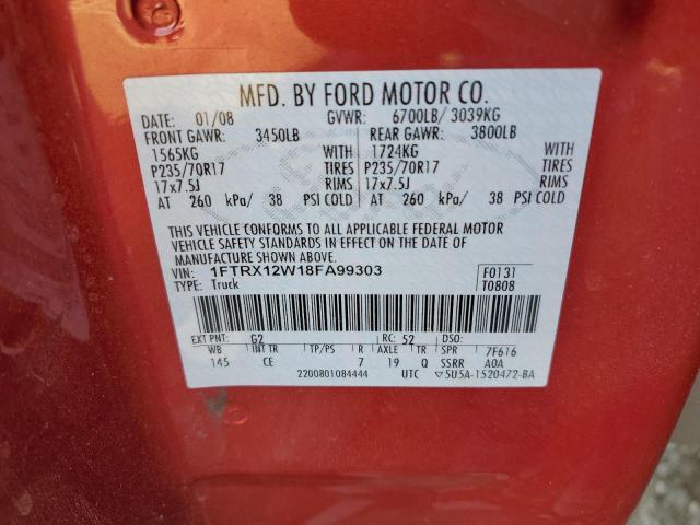 Photo 11 VIN: 1FTRX12W18FA99303 - FORD F150 