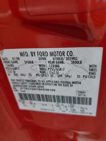 Photo 11 VIN: 1FTRX12W18KE98199 - FORD F150 