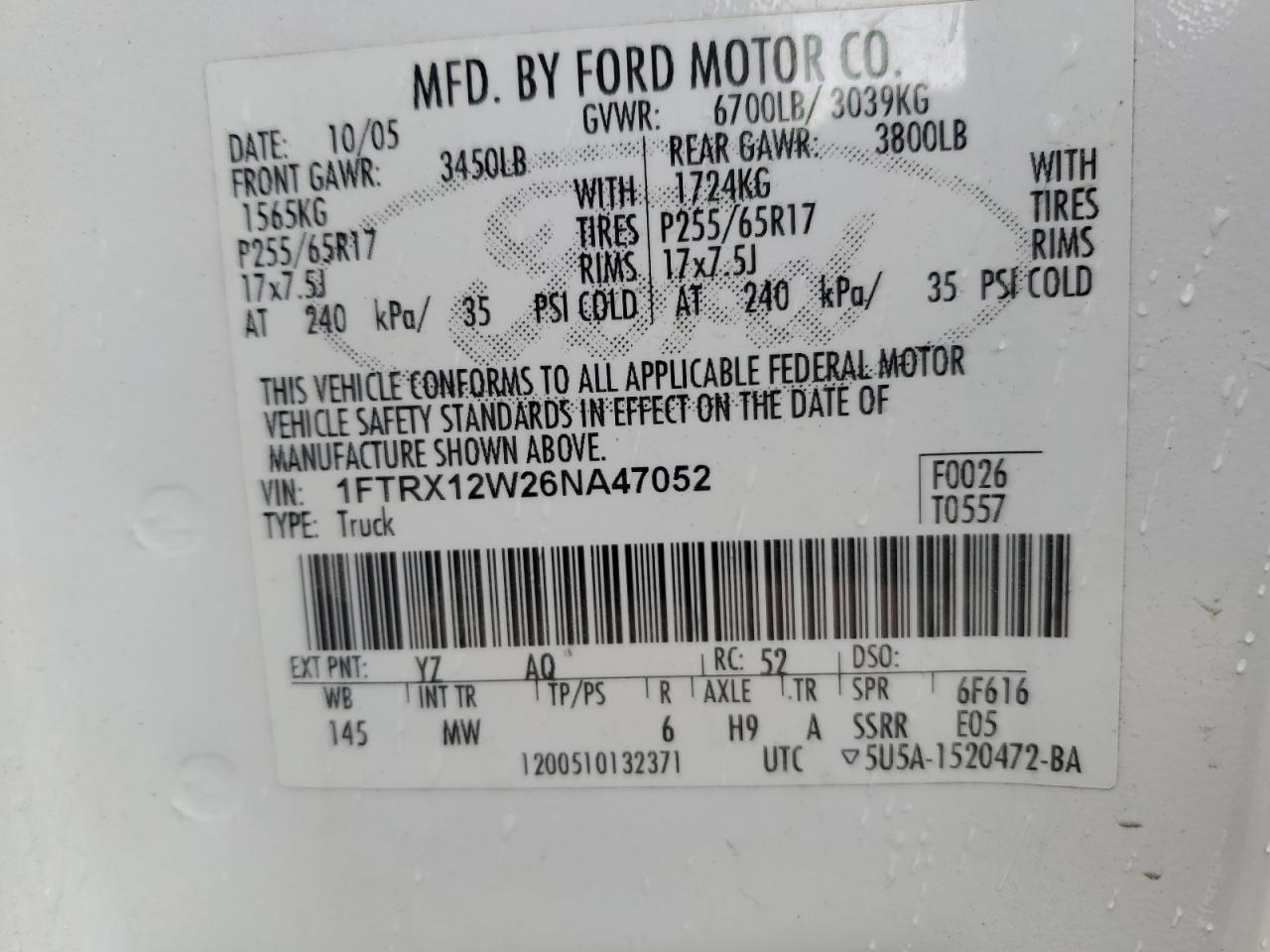 Photo 11 VIN: 1FTRX12W26NA47052 - FORD F-150 