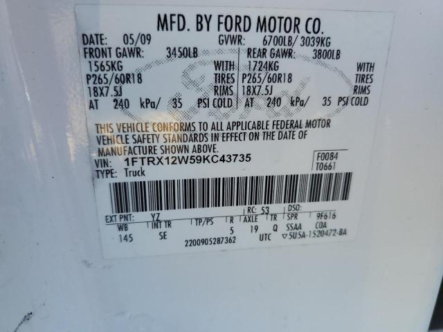 Photo 11 VIN: 1FTRX12W59KC43735 - FORD F150 SUPER 