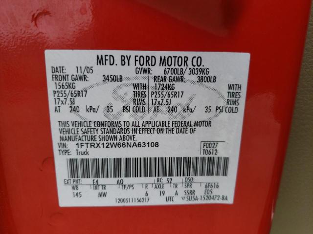 Photo 9 VIN: 1FTRX12W66NA63108 - FORD F150 