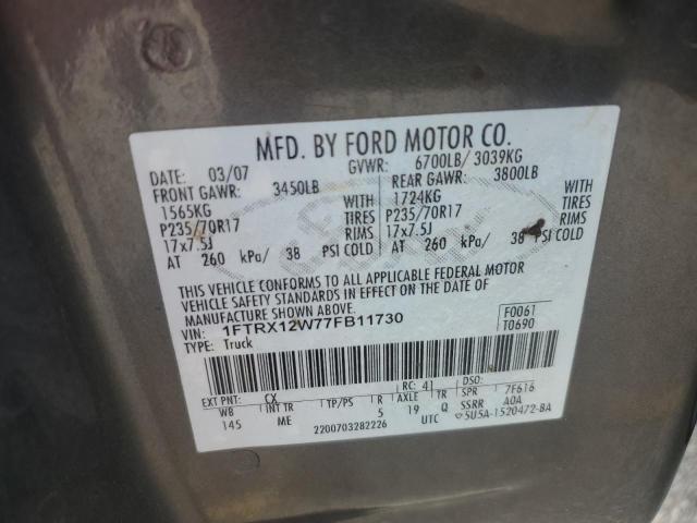 Photo 11 VIN: 1FTRX12W77FB11730 - FORD F150 