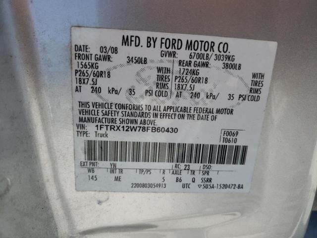 Photo 9 VIN: 1FTRX12W78FB60430 - FORD F150 