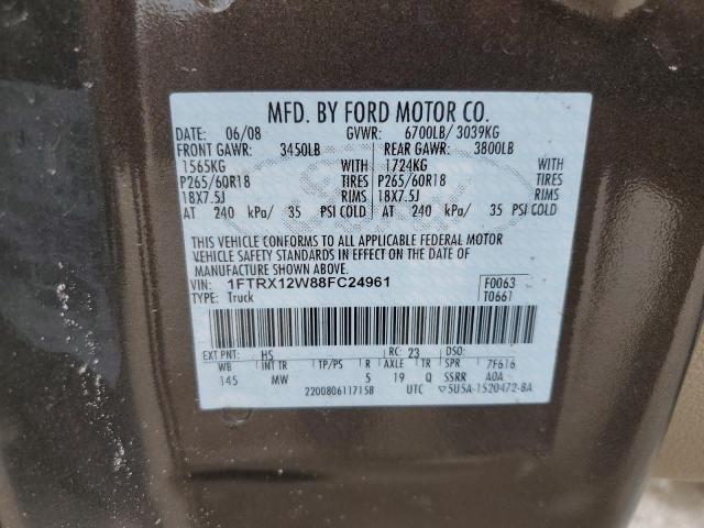 Photo 11 VIN: 1FTRX12W88FC24961 - FORD F150 