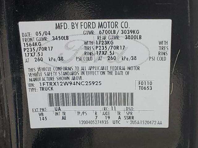 Photo 11 VIN: 1FTRX12W94NC25925 - FORD F150 