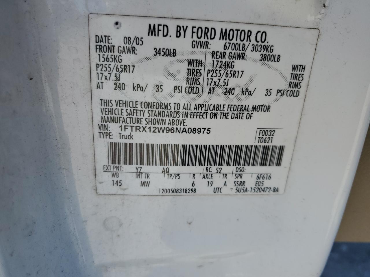 Photo 11 VIN: 1FTRX12W96NA08975 - FORD F-150 