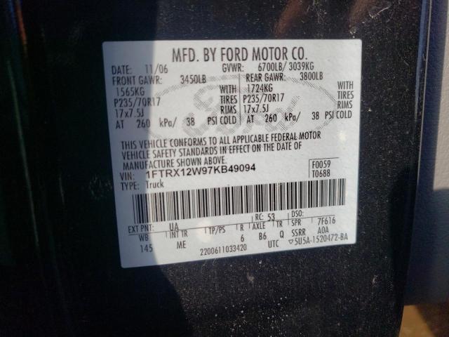 Photo 11 VIN: 1FTRX12W97KB49094 - FORD ALL MODELS 