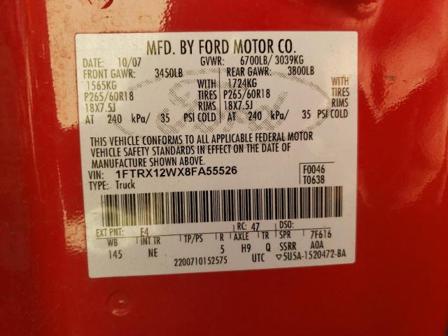 Photo 11 VIN: 1FTRX12WX8FA55526 - FORD F150 