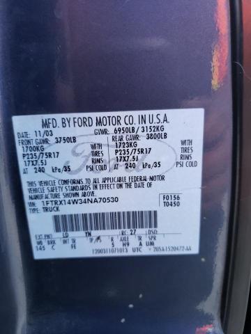 Photo 11 VIN: 1FTRX14W34NA70530 - FORD F150 