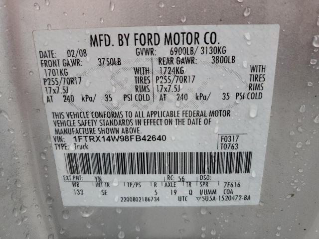 Photo 11 VIN: 1FTRX14W98FB42640 - FORD F150 