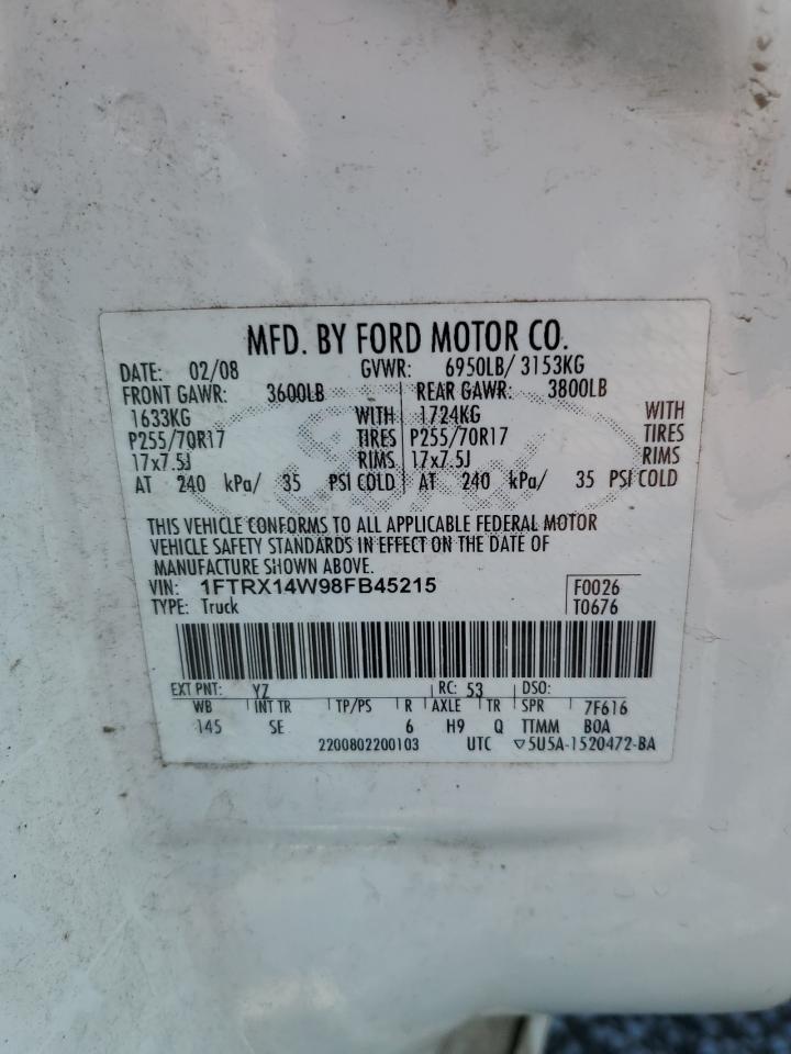 Photo 11 VIN: 1FTRX14W98FB45215 - FORD F-150 