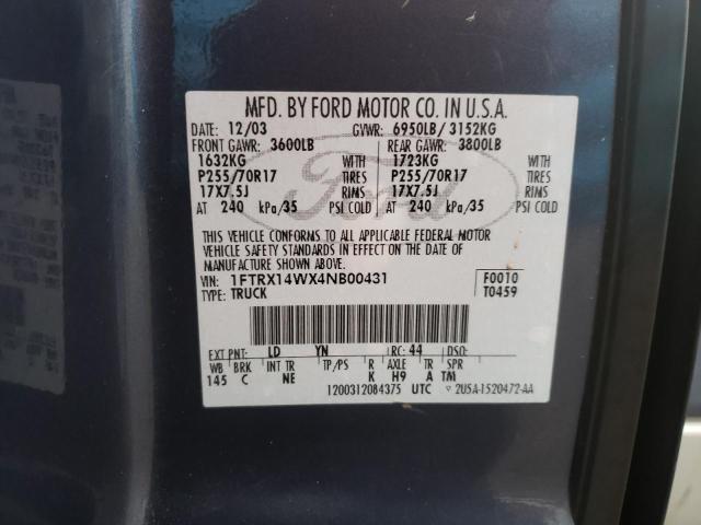 Photo 11 VIN: 1FTRX14WX4NB00431 - FORD F150 