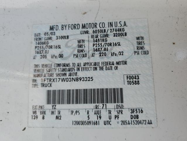 Photo 11 VIN: 1FTRX17W03NB93325 - FORD F150 