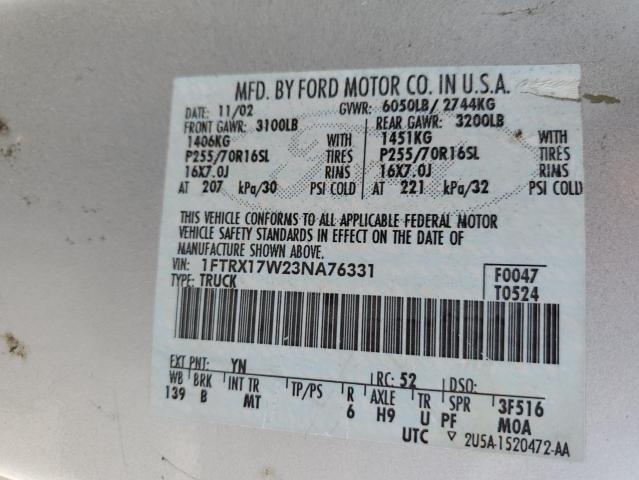 Photo 11 VIN: 1FTRX17W23NA76331 - FORD F150 