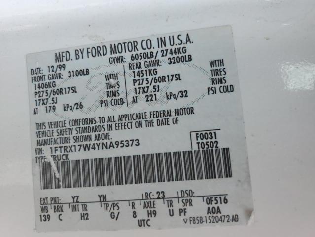 Photo 12 VIN: 1FTRX17W4YNA95373 - FORD F150 