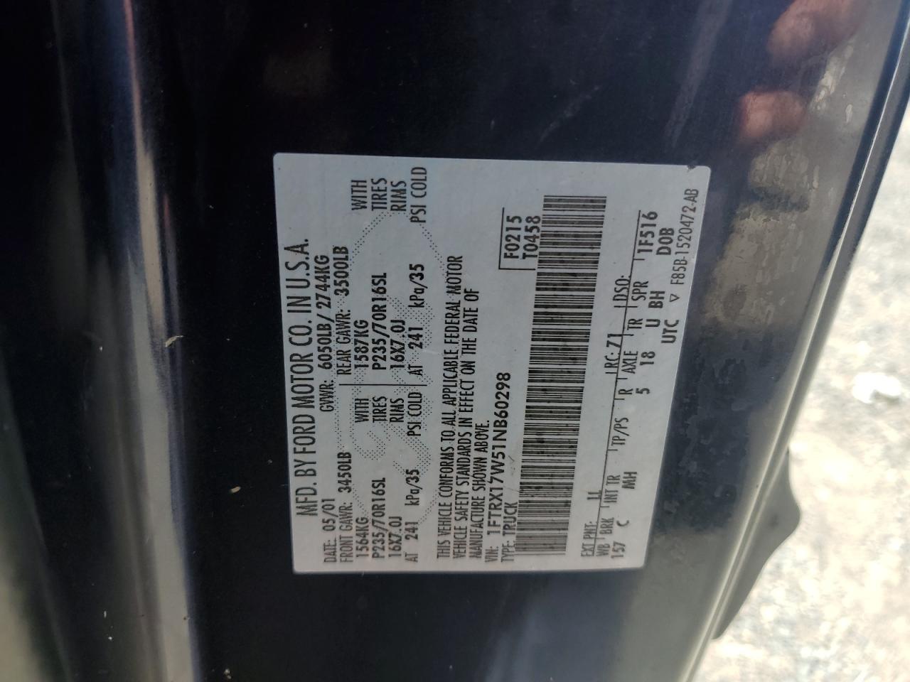 Photo 12 VIN: 1FTRX17W51NB60298 - FORD F-150 