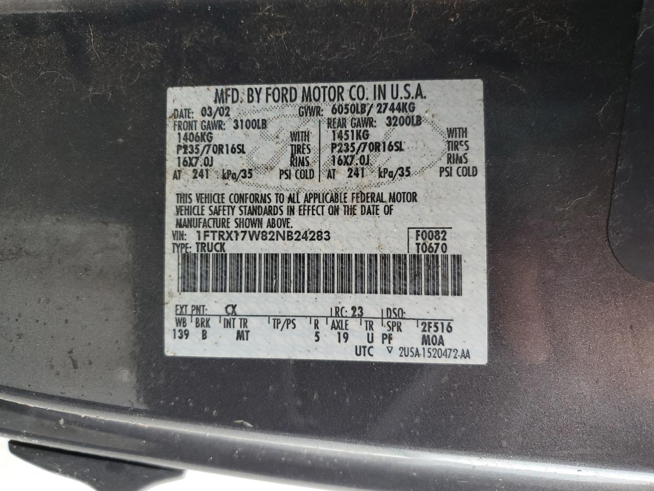 Photo 11 VIN: 1FTRX17W82NB24283 - FORD F-150 