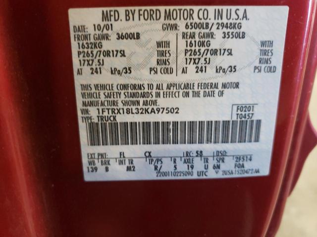 Photo 11 VIN: 1FTRX18L32KA97502 - FORD F150 