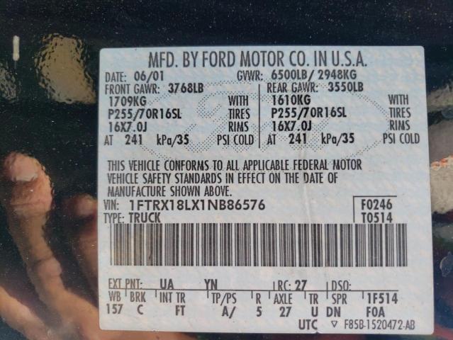 Photo 11 VIN: 1FTRX18LX1NB86576 - FORD F150 