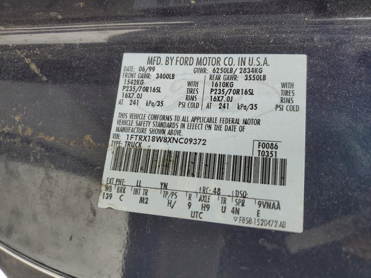 Photo 11 VIN: 1FTRX18W8XNC09372 - FORD F-150 