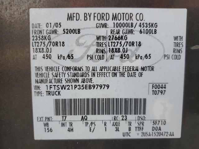 Photo 11 VIN: 1FTSW21P35EB97979 - FORD F250 SUPER 