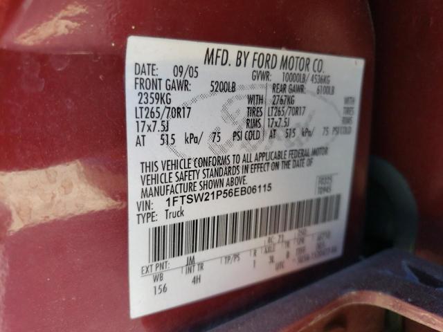 Photo 11 VIN: 1FTSW21P56EB06115 - FORD F250 