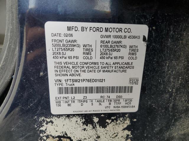 Photo 11 VIN: 1FTSW21P76ED01021 - FORD F250 SUPER 