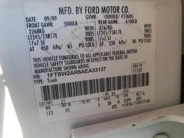 Photo 9 VIN: 1FTSW2AR8AEA33137 - FORD F250 SUPER 