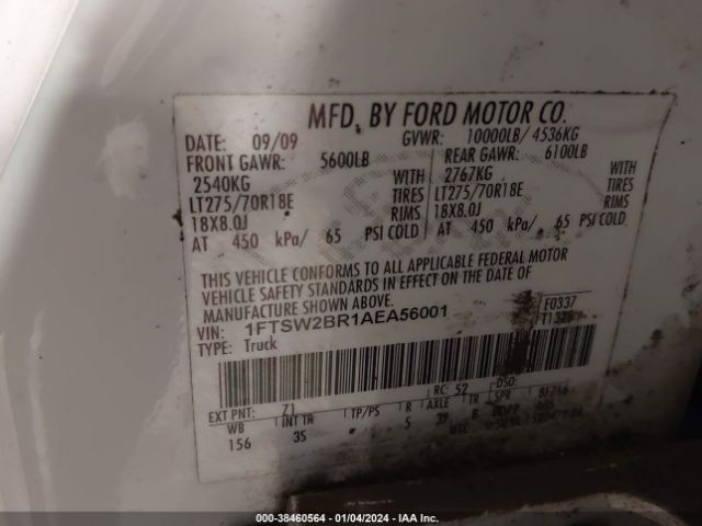 Photo 8 VIN: 1FTSW2BR1AEA56001 - FORD F-250 