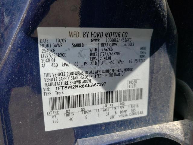 Photo 9 VIN: 1FTSW2BR8AEA67397 - FORD F250 SUPER 