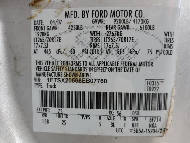 Photo 11 VIN: 1FTSX20568EB07760 - FORD F250 SUPER 