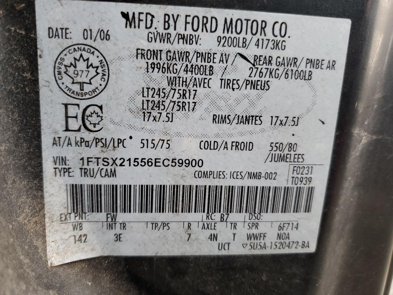 Photo 11 VIN: 1FTSX21556EC59900 - FORD F250 