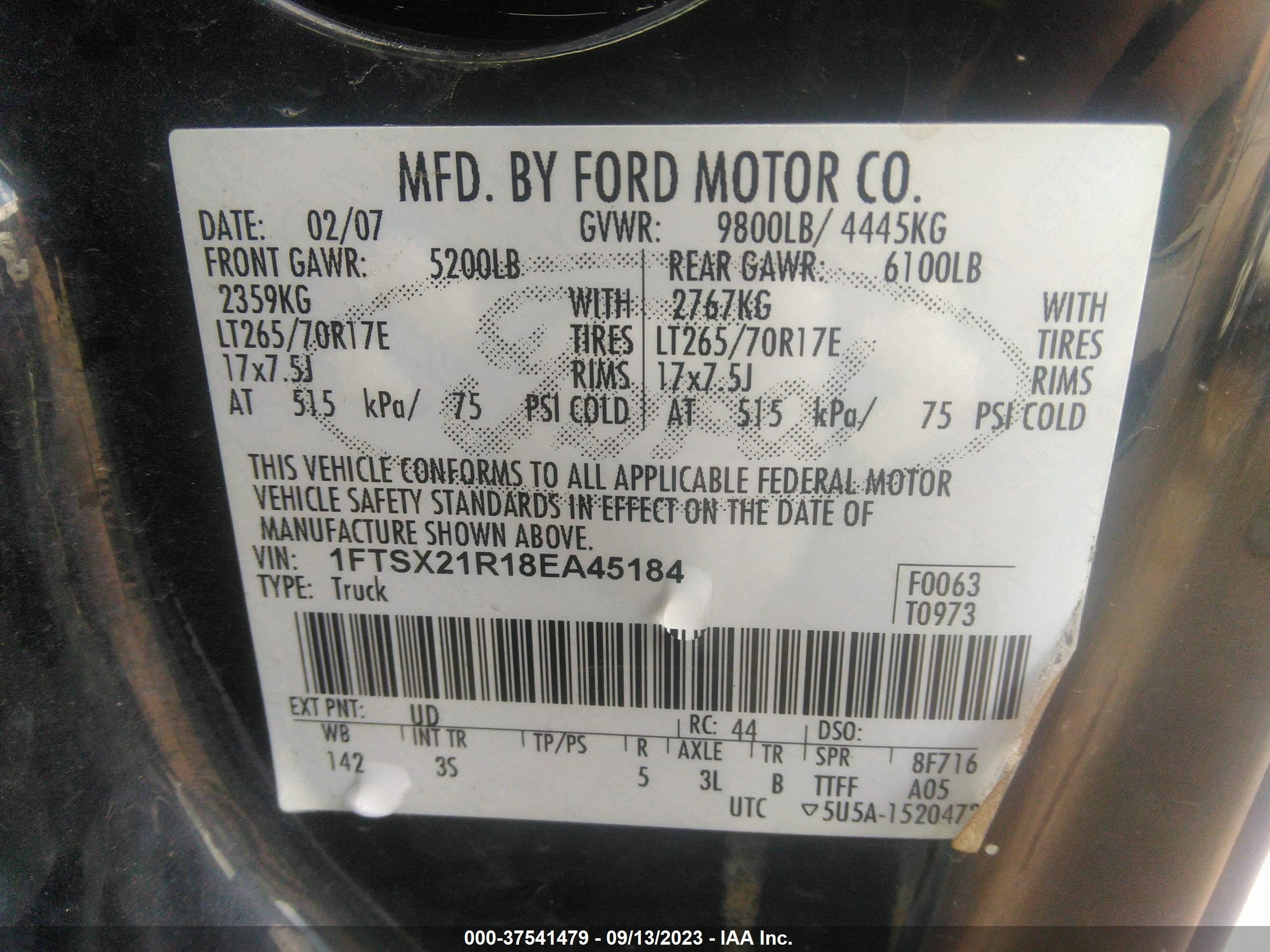 Photo 8 VIN: 1FTSX21R18EA45184 - FORD F250 