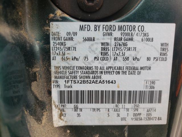 Photo 9 VIN: 1FTSX2B52AEA51643 - FORD F250 SUPER 