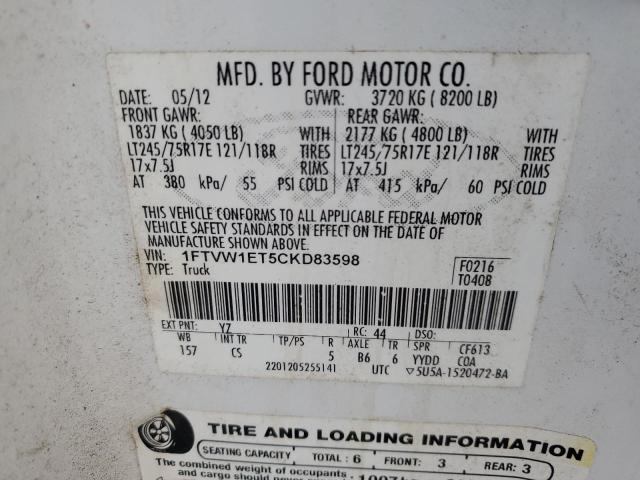 Photo 11 VIN: 1FTVW1ET5CKD83598 - FORD F150 SUPER 