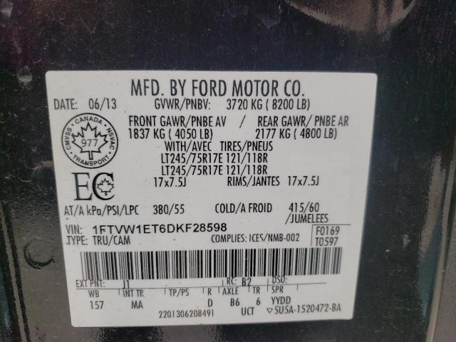 Photo 11 VIN: 1FTVW1ET6DKF28598 - FORD F-150 