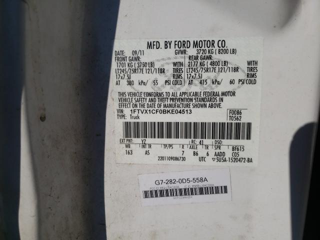 Photo 9 VIN: 1FTVX1CF0BKE04513 - FORD F150 SUPER 