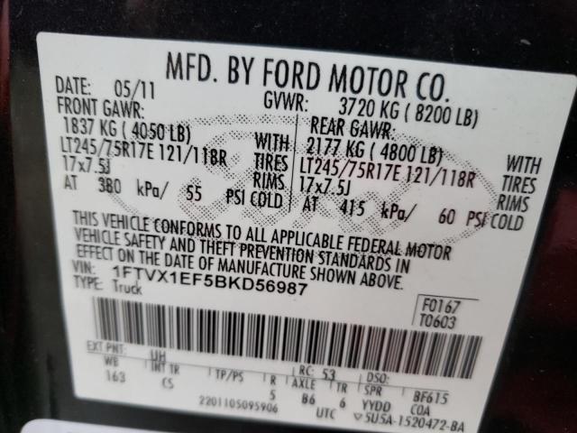 Photo 9 VIN: 1FTVX1EF5BKD56987 - FORD F150 SUPER 